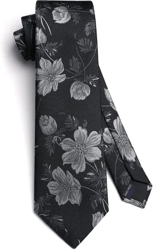 Vista 259 de Corbatas florales tejidas clásicas para hombre, corbata cuadrada de bolsillo, corbatas formales para hombres, boda con pañuelo