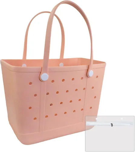 Vista 15 de Extra Large Rubber Beach Bag Tote Bag for Women Waterproof Bag Almendra