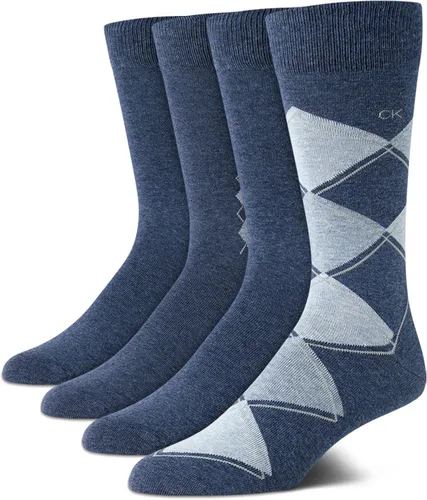 Vista 20 de Calvin Klein Calcetines de vestir para hombre - Calcetines de mezcla de algodón: patrones y sólidos (paquete de 4)