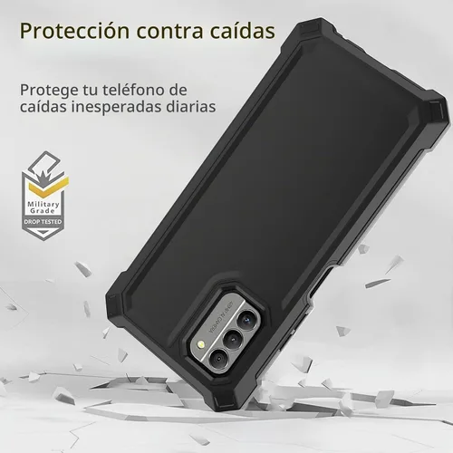 Vista 4 de Funda para Nokia G310 5G con protector de pantalla de vidrio templado, funda protectora delgada de silicona suave de cuerpo completo