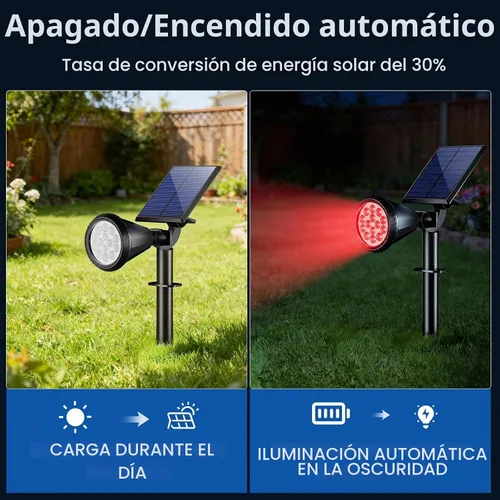 Vista 8 de WELALO Solar Lights Outdoor Waterproof Flag Spotlights 10 Pack (Colored)