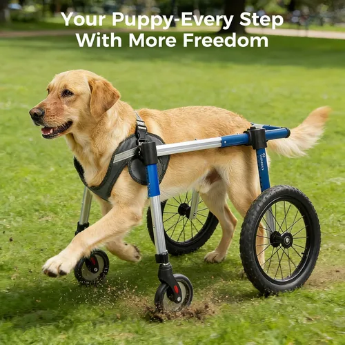 Vista 5 de Kit de ruedas delanteras para silla de ruedas para perros para actualizar la silla de ruedas de patas traseras a silla de cuatro ruedas (M)