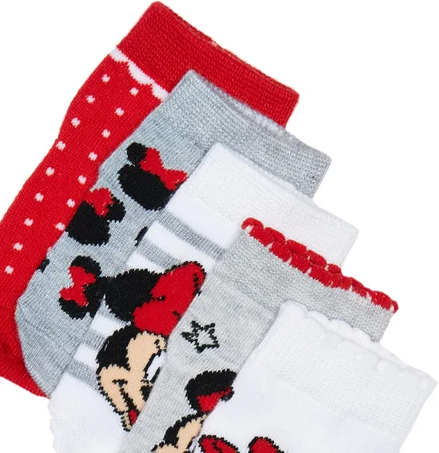 Vista 2 de Disney Baby Girls' Minnie Mouse 5 Pack Shorty Socks