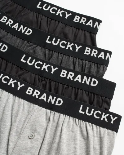 Vista 3 de Lucky Brand Boxers para hombre Paquete de 4 ropa interior de punto para hombre con bragueta funcional Boxers clásicos para hombre (S-XXL)
