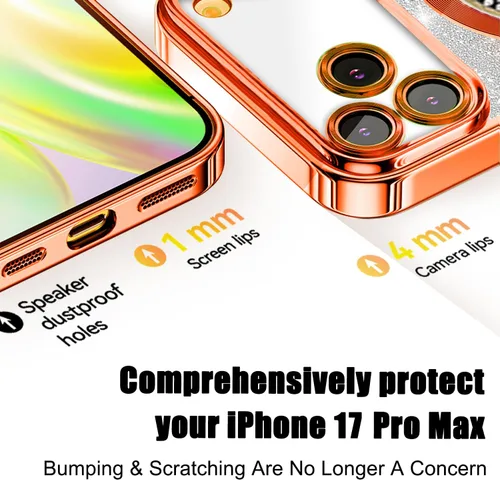 Vista 397 de Misscase Funda magnética con purpurina para iPhone 11 compatible con MagSafe, protección completa, delgada, a prueba de golpes, antiarañazos