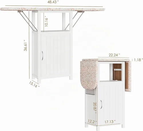 Vista 2 de Tabla de planchar con armario de almacenamiento, tabla de planchar plegable