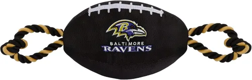Vista 29 de Juguetes de fútbol NFL Arizona Cardinals para perros de Pets First, materiales de nylon de alta calidad, fuertes cuerdas de tracción, silbato