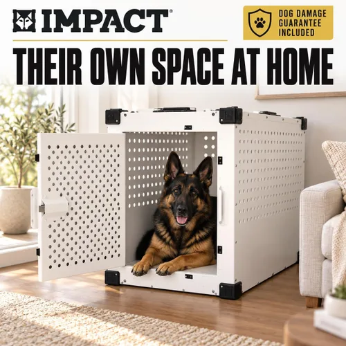 Vista 6 de Cajón Impact Indestructible para Perros de Alta Ansiedad para Perros Medianos - Perrera de Interior Resistente a Prueba de Escapes con Aluminio