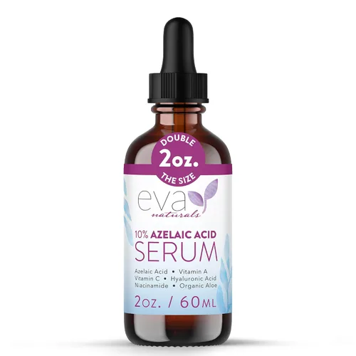 Vista 10 de Eva Naturals Suero para el cuidado de la piel de ácido azelaico para la cara, tratamiento facial con fórmula de niacinamida y ácido hialurónico