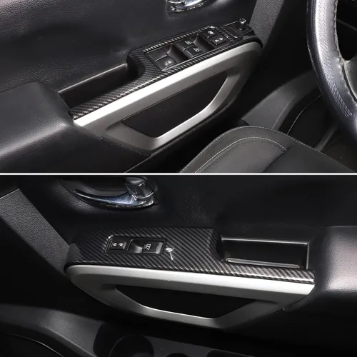 Vista 7 de Cubierta para interruptor de elevación de ventana compatible con Nissan Titan 2016-2023, accesorios de cubierta de panel de botón de elevación