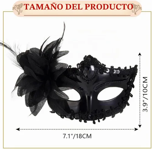 Vista 2 de Máscaras de Mascarada Florales Máscaras de Encaje Venecianas Máscaras de Halloween Mardi Gras para Mujeres