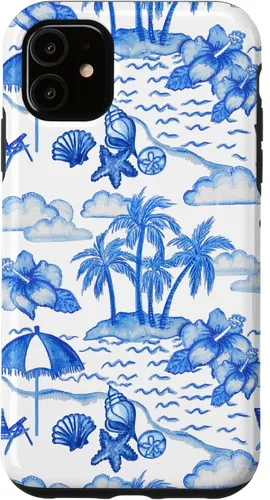 Vista 8 de Funda para iPhone 16 Coastal Nieta Preppy Hawaiian Hibiscus Coconut Girl