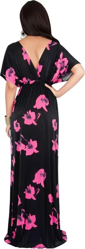 Vista 4 de KOH KOH Vestido largo de verano floral de noche de Kaftan sexy para mujer
