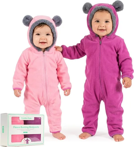 Vista 42 de Cuddle Club - Body de forro polar para bebé recién nacido hasta 5T – Pijamas de invierno chaqueta de abrigo abrigo para bebé Alien