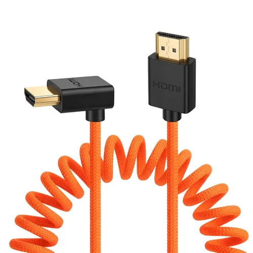 Vista 6 de 8K HDMI a abajo HDMI de alta velocidad negro en espiral trenzado cable para Sony A7S3 FX3 FX9 Canon C70 Z CAM E2 cámara Atomos Ninja V Shinobi Cable