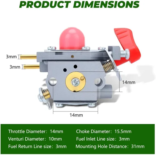 Vista 7 de Dalom Carburador BVM200FE compatible con Poulan 545081857 Craftsman 25CC Soplador de hojas Kit de carbohidratos Reemplazar 358794700 358794765
