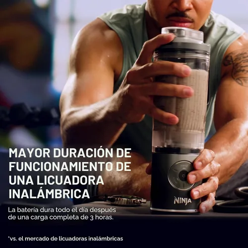 Vista 2 de Ninja Blast Max, licuadora portátil + Twist & Go, batido personal, mezcla, trituración de hielo, 3 programas, inalámbrico, recipiente extraíble