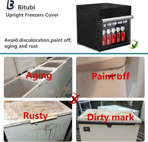 Vista 4 de Bitubi Funda para refrigerador de bebidas, cubierta para refrigerador al aire libre, impermeable, a prueba de polvo, a prueba de sol, 17 pulgadas