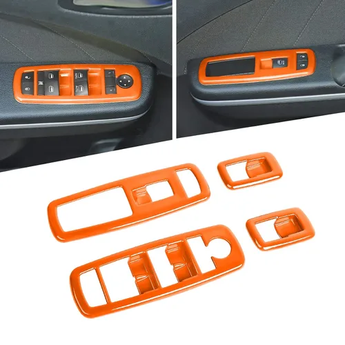 Vista 15 de Voodonala Interruptor de elevación de ventana, botón de control de elevalunas eléctrico, embellecedor para Dodge Charger Durango 2011-2025, para RAM