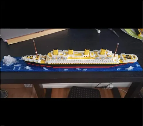 Vista 8 de Titanic Ship - Juego de bloques de construcción modelo de barco, juegos de rompecabezas 3D, juguetes educativos de bricolaje, juguete de ladrillos