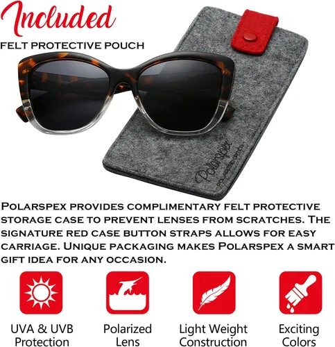 Vista 2 de Polarspex - Lentes de sol polarizados clásicos para mujer, diseño retro de ojo de gato