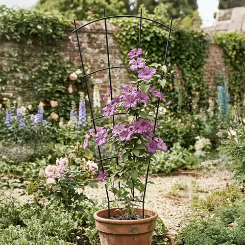Vista 9 de Thealyn Paquete de 4 enrejados de plantas de interior de 23 pulgadas para plantas en macetas que trepan, enrejado de metal al aire libre, plantas