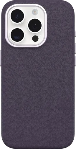 Vista 24 de OtterBox Funda protectora de piel para iPhone 15 Symmetry Series Cactus para MagSafe, color negro ASH (negro), delgada, premium, funda protectora