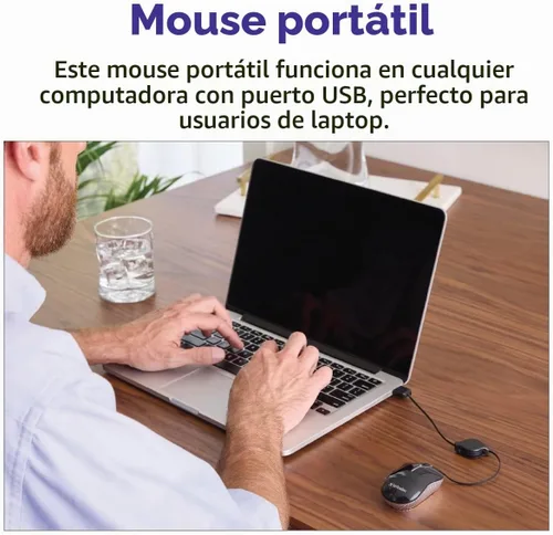 Vista 5 de Verbatim Mini Mouse óptico para viajero Serie Commuter, color rosa 98618, Negro