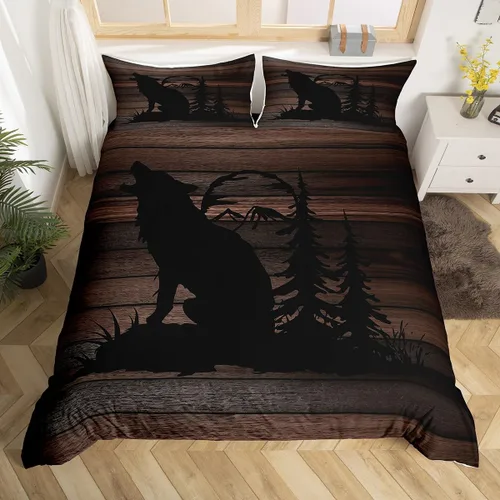Vista 32 de Juego de funda de edredón de oso para niños, juego de ropa de cama de animales salvajes para niños, naturaleza, vida silvestre, oso, pájaro, juego