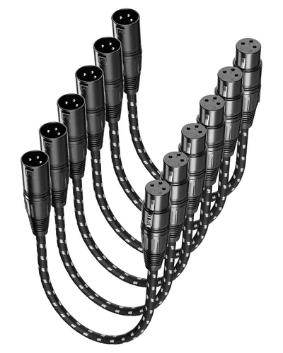 Vista 27 de Cable corto XLR, cable de micrófono de 1 pie, paquete de 2 unidades, toda la longitud de 6 pulgadas a 100 pies, cable de micrófono equilibrado