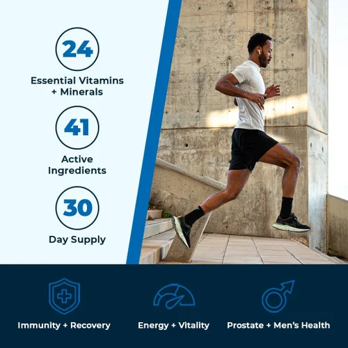 Vista 8 de VitaMedica Multivitamínico para hombre con apoyo para la salud de la próstata Vitaminas, minerales, omega3s y palma enana americana Caja de 30