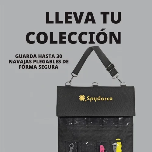 Vista 2 de Spyderco SpyderPac: incluye bolsillos profundos con diseño de poliéster resistente, ventana de plástico transparente, cierres de velcro y correa