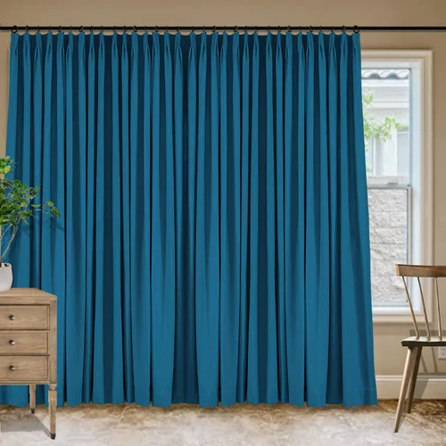 Vista 90 de Frelement Cortinas plisadas de lino de algodón de 100 pulgadas de ancho y 102 pulgadas de largo, cortinas con reducción de ruido para sala