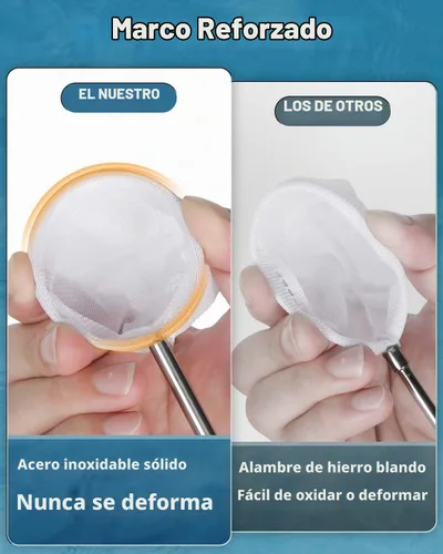 Vista 4 de Red de acuario Pawfly - Red de 5,1 cm para camarones y peces bebés con mango de acero inoxidable extensible para peceras pequeñas y estanques