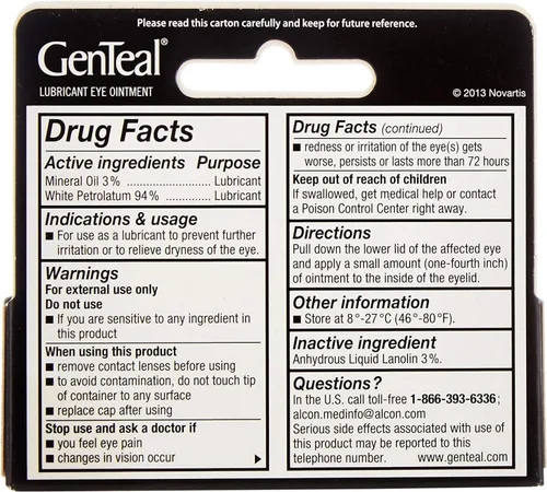 Vista 2 de Genteal -Tears - Ungüento nocturno para ojos 3.5g 0.12 Fl Oz (paquete de 2)