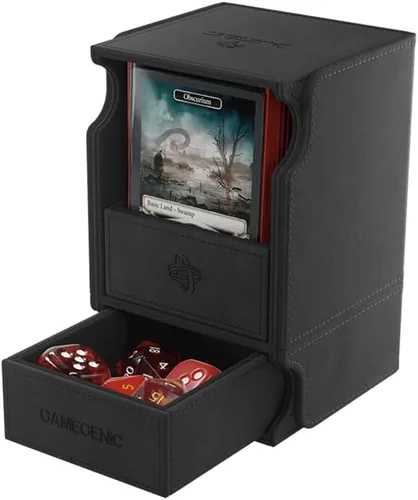Vista 4 de Watchtower 100+ XL Caja de Cartas Convertible - Almacenamiento de Cartas con Doble Funda - Protector de Juego de Cartas - Superficie Nexofyber Negro