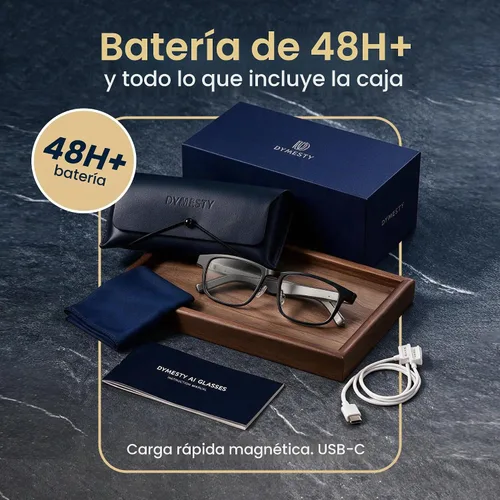 Vista 7 de Lentes inteligentes AI, audio Bluetooth de oído abierto, grabación de voz, traducción en tiempo real, transcripción de reuniones, marco de titanio