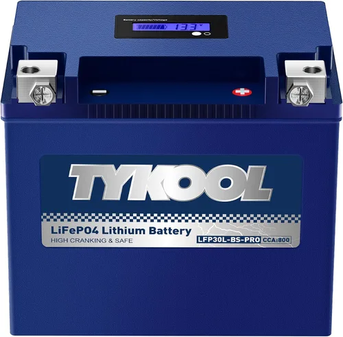 Vista 8 de TYKOOL YTX4L-BS-Pro Batería de litio de alto rendimiento para motocicleta, 180CCA 12.8V 3Ah LiFePO4, batería para deportes de motor, con BMS