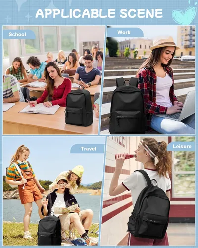 Vista 8 de suradar Mochila para escuela, escuela secundaria, mochila para adolescentes, niñas, niños, estudiantes universitarios, mujeres, hombres, mochila
