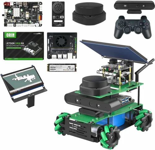 Vista 25 de Yahboom Robot AI Python Programa ROS2 Robot con RPi 5 8GB Powered Robot Educativo AI Módulo de voz Mapeo Navegación 360° Movimiento