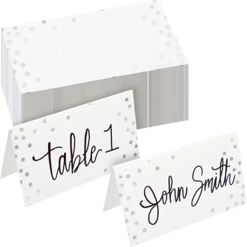 Vista 9 de BEST PAPER GREETINGS Paquete de 100 tarjetas de lugar de papel con borde Borde dorado