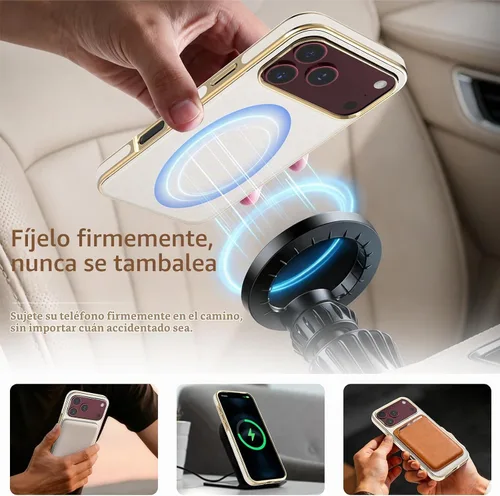 Vista 5 de LOHASIC Funda de piel de lujo para iPhone 18 Pro Max/iPhone 17 Pro Max Beige