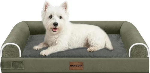 Vista 76 de NANUYA - Cama ortopédica para perros de tamaño mediano/grande, lavable: Camas con almohada para perros de tamaño mediano/grande, sofá de espuma