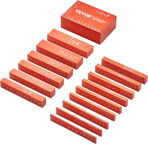 Vista 9 de VEVOR Bloques de configuración Herramientas de carpintería, juego de 16 piezas, juego de bloques de calibre de altura de precisión, con marcas