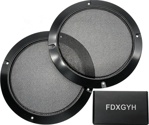 Vista 3 de FDXGYH - Paquete de 2 parrillas para altavoces de 8 pulgadas con cubierta de malla metálica [negro]