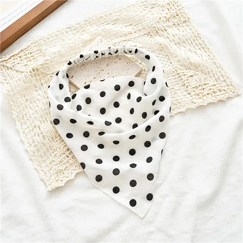 Vista 14 de Pañuelo elástico para el cabello, bandanas para el cabello, bufanda de lunares para mujeres y niñas (flor de satén retro)