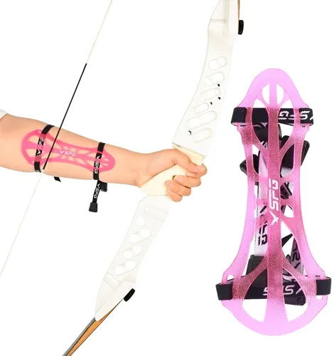 Vista 9 de SPG Protector de brazo de tiro con arco, ajustable, profesional, protector de antebrazo, para adultos, jóvenes, hombres, mujeres, competición, tiro