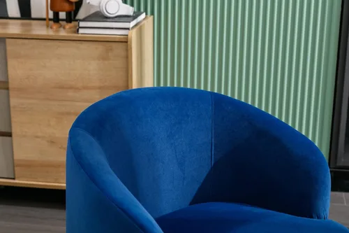 Vista 5 de Silla giratoria decorativa, moderna silla tapizada de barril con respaldo ergonómico y cojín cómodo, sillón individual de ocio para sala de estar