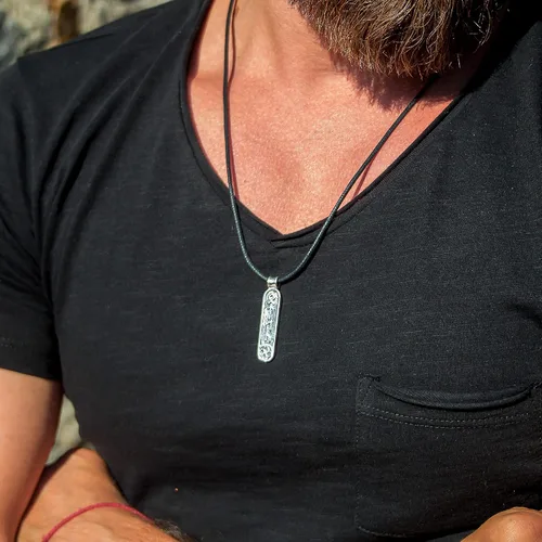 Vista 4 de Viking Rune Formula Pendant Necklace for Men Women - 925 Sterling Silver - Norse Nordic Celtic Jewelry - Runes Protection Amulet - Matching