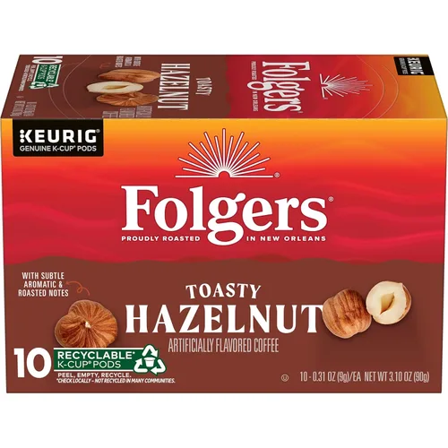 Vista 8 de Folgers Café con sabor artificial a caramelo mantecoso, cápsulas Keurig K-Cup, caja de 10